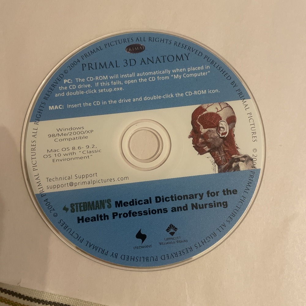 Primal 3D Anatomy Stedman's Medical Dictionary For Medical Professions CD Only